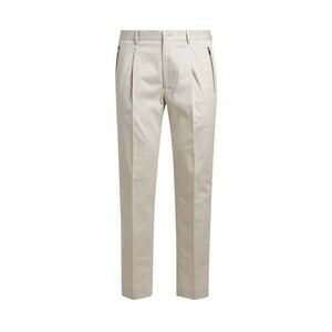 Etro Tailored White Stretch Cotton Gabardine Trousers - NWT